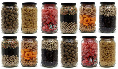 kb trade Glass Grocery Container  - 1000 ml(Pack of 12, Clear)
