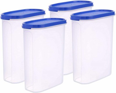 QUISTAL Plastic Grocery Container  - 2500 ml(Pack of 4, Blue, White)