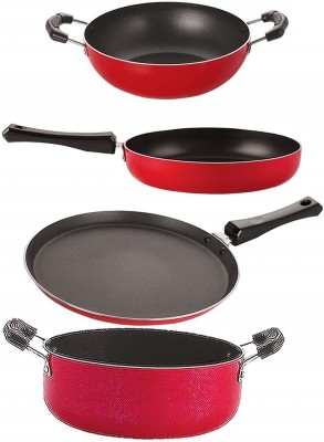 NIRLON FT10_FP10_KD11_CS24 Non-Stick Coated Cookware Set(PTFE (Non-stick), Aluminium, 4 - Piece)