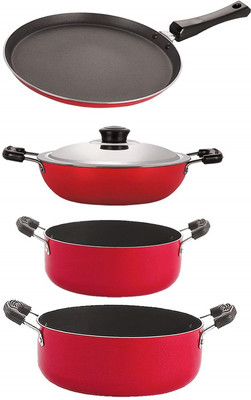 NIRLON Non-Stick Coated Cookware Set(PTFE (Non-stick), Aluminium, 4 - Piece)