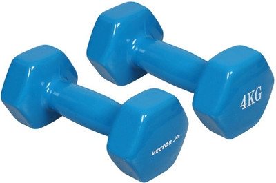 VECTOR X Pair of 4kg PVC Dumbbells 4 x 2 Total 8kg Fixed Weight Dumbbell(4 kg)