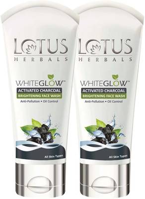 LOTUS HERBALS WhiteGlow Activated Charcoal Brightening Face Was (pack of 2) Face Wash