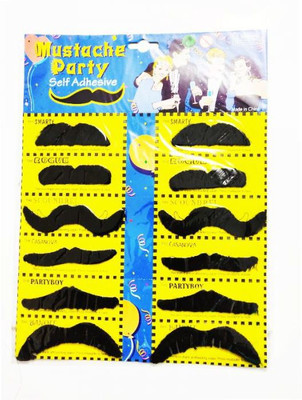 Gangaur Full Beard Fake Moustache(black)