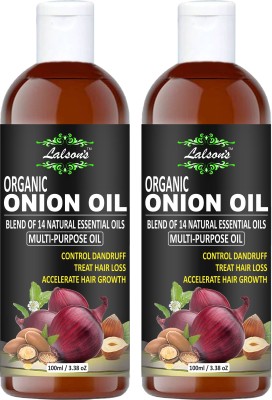 Lalson's Onion Hair Oil - 100 ML with 14 Essential Oils, Onion Hair Oil For Hair Growth (Pack of 2) Hair Oil(200 ml)