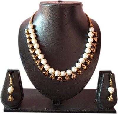 Diano dimzi Copper, Plastic White, Gold Jewellery Set(Pack of 1)