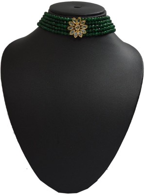 Sandhya Designer Studio Mini American Diamond Choker Agate Stone Choker