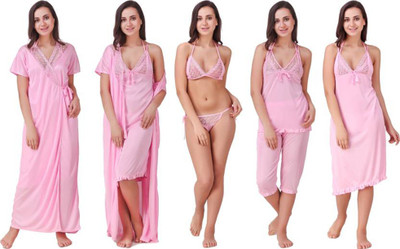 Bombshell Women Nighty Set(Pink)