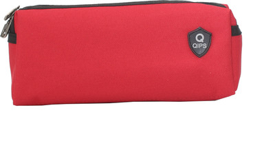 QIPS SOLID COLOUR SOLID COLOUR Art Polyester Pencil Box(Set of 1, Red)