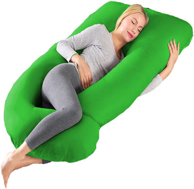 WILD MINT Microfibre Solid Pregnancy Pillow Pack of 1(Parrot Green)
