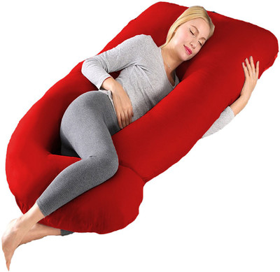 Daddy Cool Full Body Support Microfibre Solid Pregnancy Pillow Pack of 1(Red)