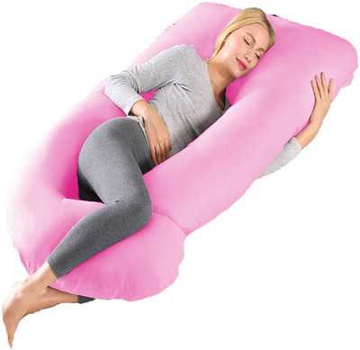WILD MINT Full Body Support Microfibre Solid Pregnancy Pillow Pack of 1(Light Pink)