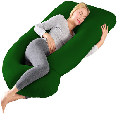 Daddy Cool Full Body Support Microfibre Solid Pregnancy Pillow Pack of 1(Dark Green)