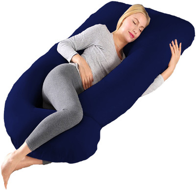 WILD MINT Microfibre Pregnancy Pillow Pack of 1 Solid(Dark Blue)