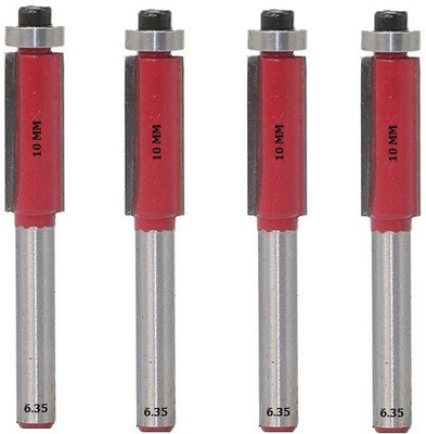 ALPHABET 6.35 MM SHANK TS-5 ( Dia. 10 MM) FLUSH TRIM ROUTER BIT Rotary Bit Set(4 Bits)
