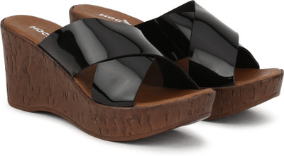 MOCHI Women Wedges(Black , 7)