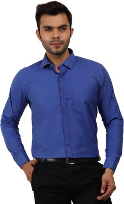 SRISA COLLECTIONS Men Solid Formal Blue Shirt