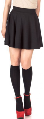 Stars and You Solid Women Flared Black Skirt