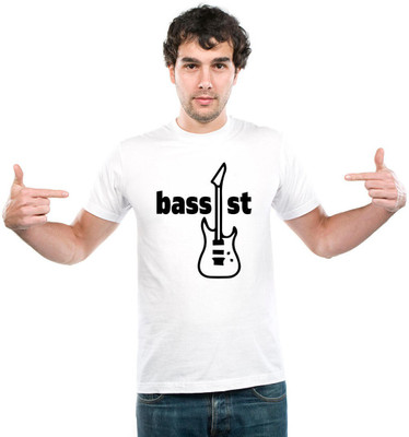 UDNAG Printed Men Round Neck White T-Shirt
