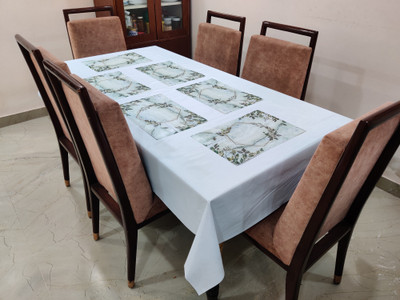 Groki Rectangular Pack of 6 Table Placemat(Multicolor, Polyester)