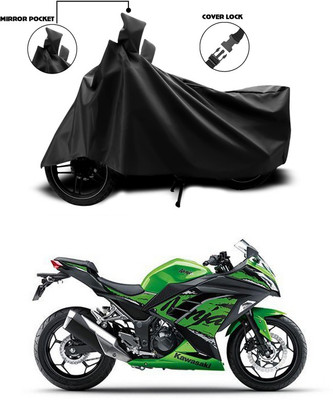 ANTHUB Waterproof Two Wheeler Cover for Kawasaki(Ninja 300, Black)