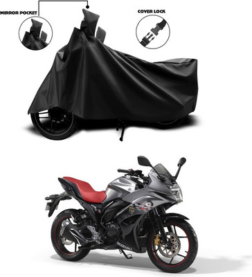 ANTHUB Waterproof Two Wheeler Cover for Suzuki(Gixxer, Black)