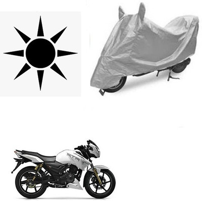 MOTOWORLD Waterproof Two Wheeler Cover for TVS(Apache RTR 180, Silver)