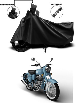 ANTHUB Waterproof Two Wheeler Cover for Royal Enfield(Classic 500, Black)