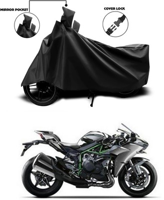 ANTHUB Waterproof Two Wheeler Cover for Kawasaki(Ninja H2, Black)