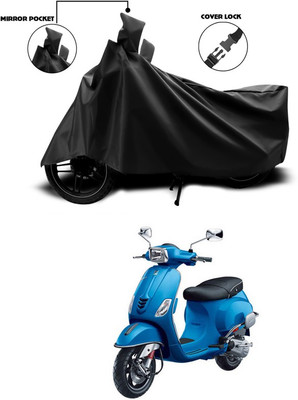 ANTHUB Waterproof Two Wheeler Cover for Vespa(Piaggio Vespa, Black)