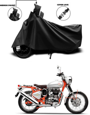 SEBONGO Waterproof Two Wheeler Cover for Royal Enfield(Bullet Trials 350, Black)