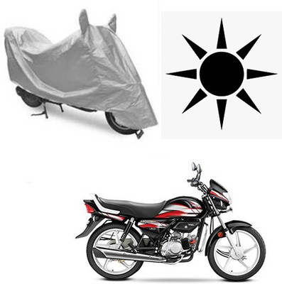 MOTOWORLD Waterproof Two Wheeler Cover for Hero(CD deluxe, Silver)