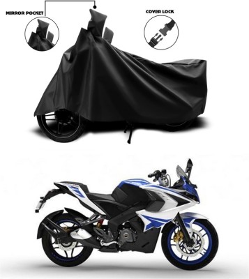 ANTHUB Waterproof Two Wheeler Cover for Bajaj(Pulsar RS 200, Black)