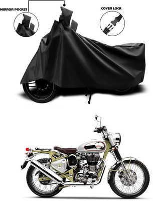 SEBOMGO Waterproof Two Wheeler Cover for Royal Enfield(Bullet Trials 500, Black)
