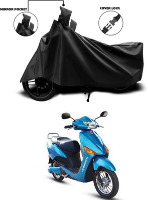 SEBONGO Waterproof Two Wheeler Cover for Hero(Electric Optima, Black)