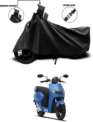 SEBONGO Waterproof Two Wheeler Cover for 22Motors(Flow, Black)