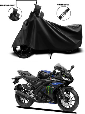 ANTHUB Waterproof Two Wheeler Cover for Yamaha(R15 V3, Black)