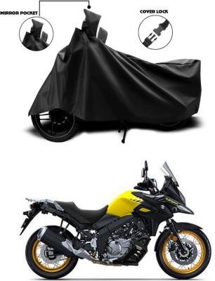 ANTHUB Waterproof Two Wheeler Cover for Suzuki(V Strom 650, Black)