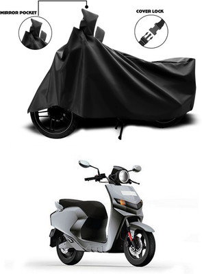 SEBONGO Waterproof Two Wheeler Cover for 22Motors(Flow, Black)