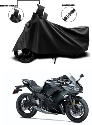 ANTHUB Waterproof Two Wheeler Cover for Kawasaki(Ninja 650, Black)