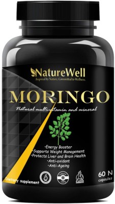 Naturewell Premium Moringa Extract Capsules - Natural Moringa Powder - Moringa Leaves Powder(60 Tablets)