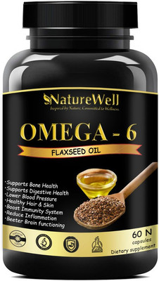 Naturewell Premium Flaxseed extract capsules Omega 6 - 60 capsules(60 No)