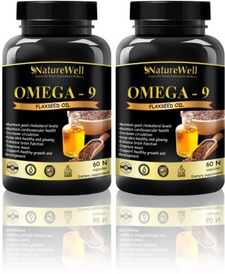 Naturewell Premium Flaxseed extract capsules Omega 9 - 60 capsules (Pack of 2)(120 No)