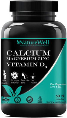 Naturewell Premium Advanced Calcium with Mag Zinc & Vit D3 - 120 capsules (Green)(PK2)(2 x 60 Tablets)