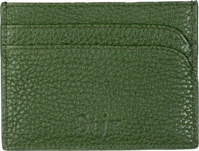 Stjx Men Green Genuine Leather Card Holder(7 Card Slots)