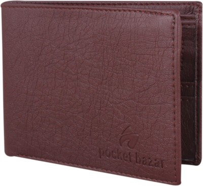 pocket bazar Men Brown Artificial Leather Wallet(11 Card Slots)