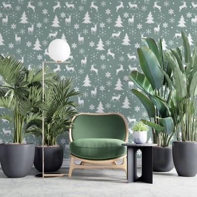 DWELLSINDIA Decorative Green Wallpaper(244 cm x 41 cm)