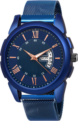 Red Robin RR-Roman Magnet Day & Date_Blue Analog Watch - For Men
