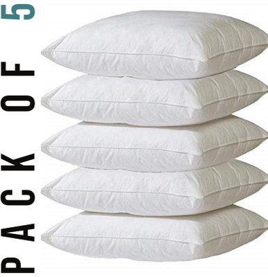 Nishtha Tex Polyester Fibre Solid Cushion Fillers set of 5 sofa pillows 13 x 13 inch / 32 x 32 cm Luxury pillow Microfibre Solid Cushion Pack of 5(white 1)