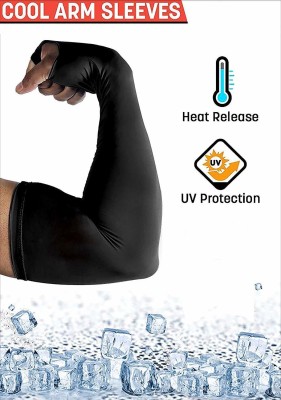 RBSOCK Polyester Arm Sleeve For Girls(Free, Black)