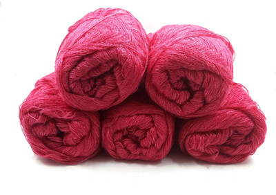 STATIONARY VILLA 3 _PLY_BEST _QUALITY_KNITTING_WOOL_PINK_SET_OF_5